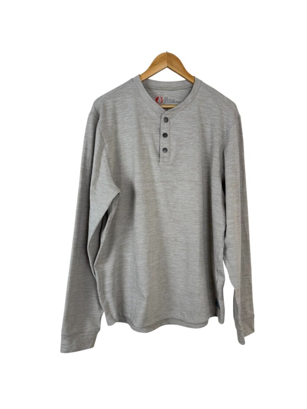 The American Outdoorsman Long Sleeve Shirt FLAWED Size Lrg Beige Layer Casual